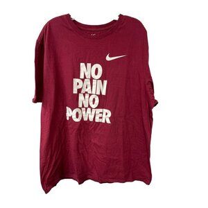 Nike No Pain No Power Short Sleeve T-shirt Men’s Size XXL Wine